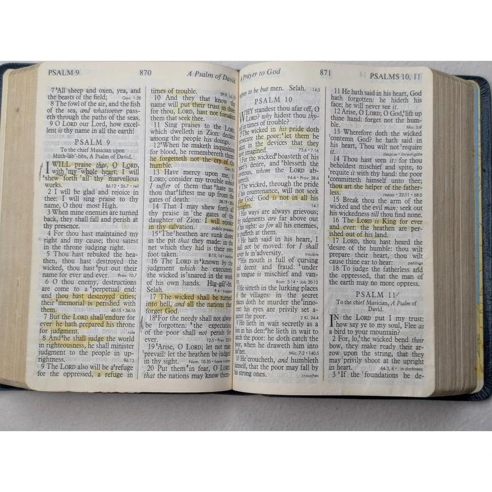 Thru the Bible Radio Network KJV Holy Bible Giant Print Reference Blue Leather